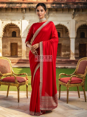 Vichitra silk saree with sequence coding work - 58018