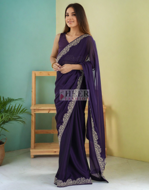 Fancy rangoli silk saree coding work - 50594