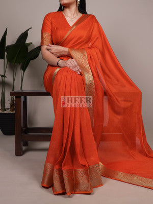 Soft mass mello silk saree with zari weaving border - 52836