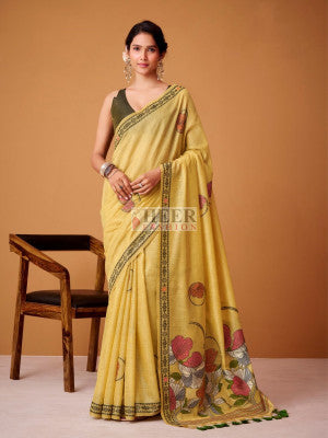 Soft jamdani cotton saree with woven design - 61002