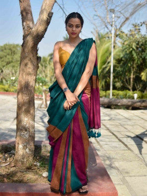 Office wear khadi cotton saree - 47342