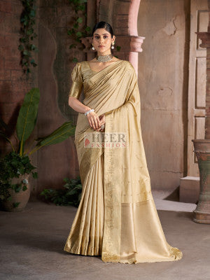 Banarasi soft silk saree with zari weaving work - 54746